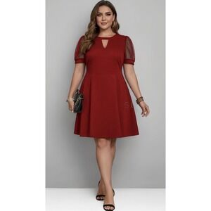 SHEIN CURVE size 3XL red short sleeve dress Plus Size Women On Trend